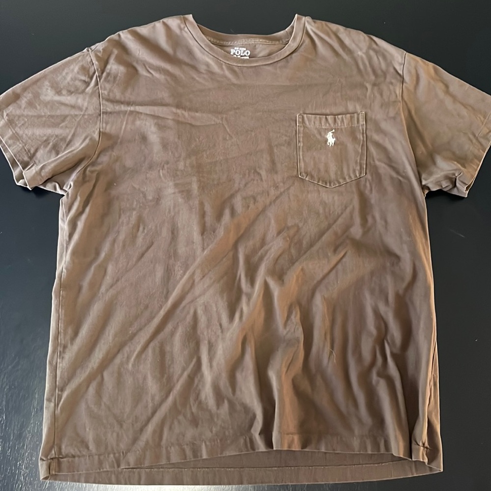 NWOT Polo Ralph Lauren Brown Pocket T-Shirt, Size Large - Picture 2 of 5